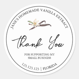 Sticker Rond Extrait de Merci de vanille maison simple Étiquett