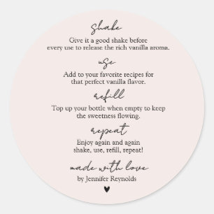 Sticker Rond Extrait de Vanille Maison beige Utiliser Remplir R