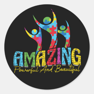 Sticker Rond Extraordinaire puissant et beau (2)