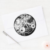 Sticker Rond Eyball Horreur noir Inkwork (Enveloppe)