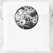 Sticker Rond Eyball Horreur noir Inkwork (Sac)