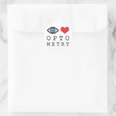 Sticker Rond Eye Love Heart Optometry - Optométriste Tableau de (Sac)