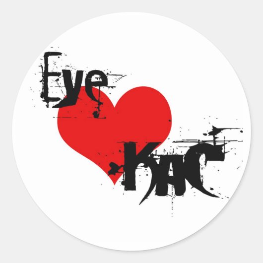 Sticker Rond EYE LOVE KaC STicky (Devant)