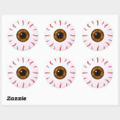 Sticker Rond Eyeball avec orange Iris et rouge veines (Feuille)