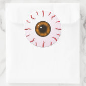 Sticker Rond Eyeball avec orange Iris et rouge veines (Sac)