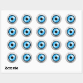 Sticker Rond Eyeball bleu clair (Feuille)