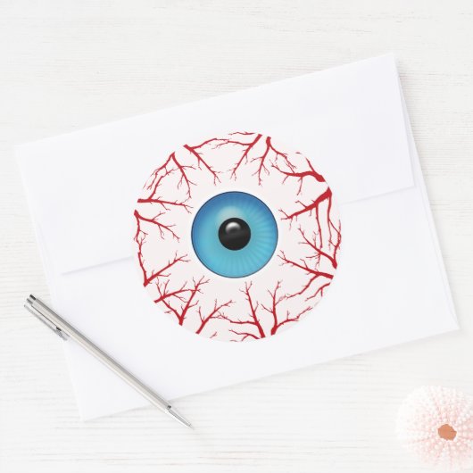 Sticker Rond Eyeball déplaisant Bloodshot (Enveloppe)