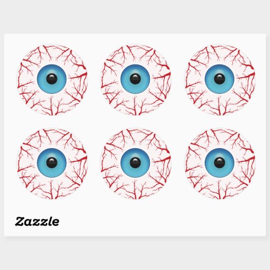 Sticker Rond Eyeball déplaisant Bloodshot (Feuille)
