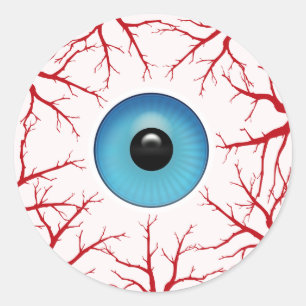 Sticker Rond Eyeball déplaisant Bloodshot