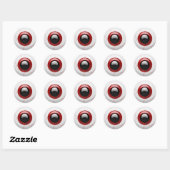 Sticker Rond Eyeball d'Halloween effrayant (Feuille)
