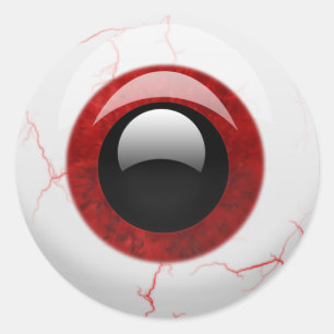 Sticker Rond Eyeball d'Halloween effrayant
