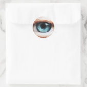 Sticker Rond Eyeball effrayant & Halloween Oeil bleu /zombie éf (Sac)