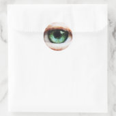 Sticker Rond Eyeball effrayant & Halloween Oeil Vert /Zombie éf (Sac)
