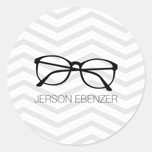 Sticker Rond Eyeglass Lecture Chevron Masculine (Devant)