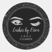 Sticker Rond Eyelash Extensions Lash Cleaner Chic Black Parties (Devant)
