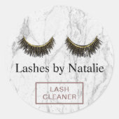 Sticker Rond Eyelash Extensions Lash Cleaner Marbre moderne (Devant)