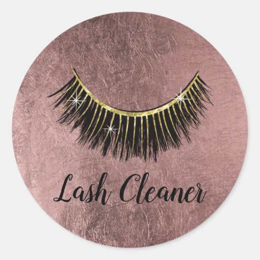 Sticker Rond Eyelash Extensions Lash Cleaner Rose Gold (Devant)