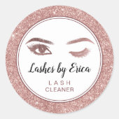Sticker Rond Eyelash Extensions Lash Cleaner Rose Parties scint (Devant)