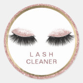 Sticker Rond Eyelash Extensions Lash Cleaner Rose Parties scint (Devant)