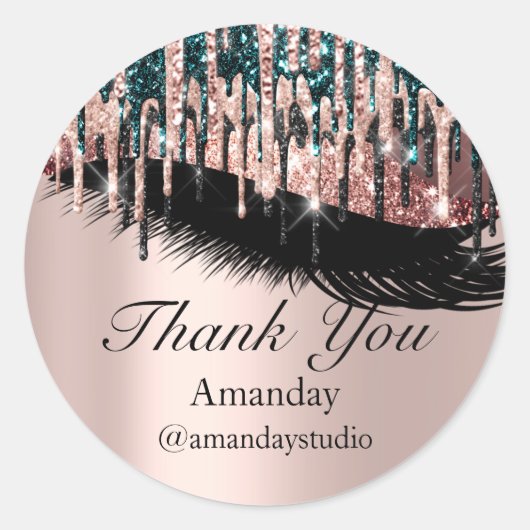 Sticker Rond Eyelashes à la menthe Extension Maquillage Rose Gr (Devant)