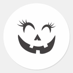 Sticker Rond Eyelashes - Costume visage Citrouille Halloween