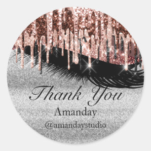 Sticker Rond Eyelashes d'extension de maquillage Rose gouttes g