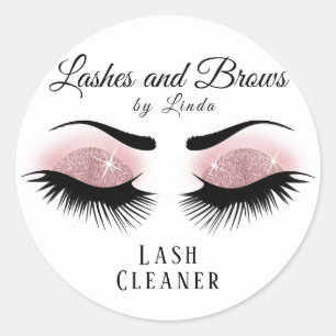 Sticker Rond Eyelashes Extension Cleaner Design - Or Rose