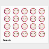 Sticker Rond Eyelashes Fille Glam rose Étincelle Leopard (Feuille)