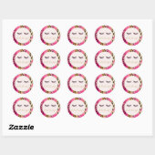 Sticker Rond Eyelashes rose Glam Leopard or (Feuille)