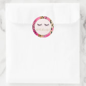 Sticker Rond Eyelashes rose Glam Leopard or (Sac)