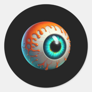 Sticker Rond Eyell humain mince Déplaisant Halloween Funny Lazy