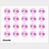Sticker Rond Eyepatch rose (Feuille)