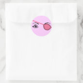 Sticker Rond Eyepatch rose (Sac)