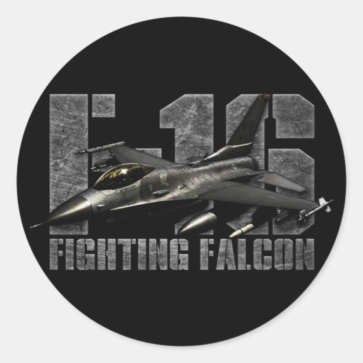 Sticker Rond F-16 Faucon combattant (Devant)