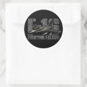 Sticker Rond F-16 Faucon combattant (Sac)