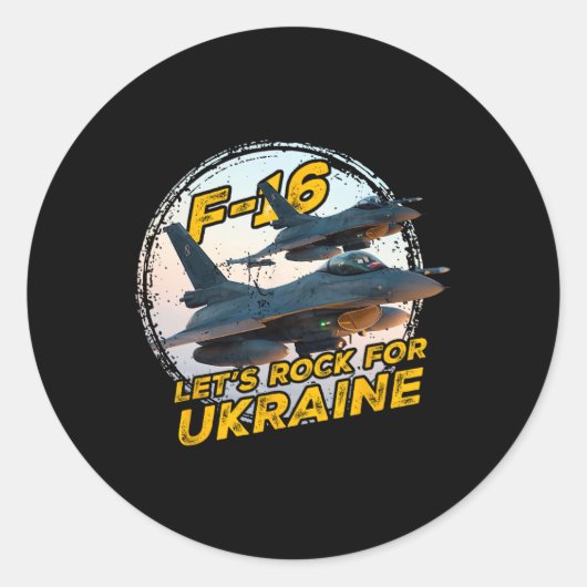 Sticker Rond F-16 Ukraine 1 (Devant)