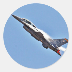 Sticker Rond F 16s Jets Fighters Avions