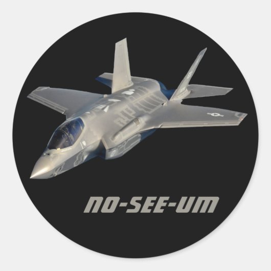 Sticker Rond F-35 chasseur à réaction sans-voir-Um (Devant)
