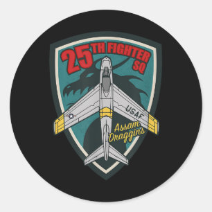 Sticker Rond F-86 Sabre 25e escadron de chasse