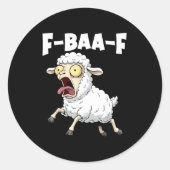 Sticker Rond F-baa-f Meme – Funny Screaming Meme Graphic  (Devant)