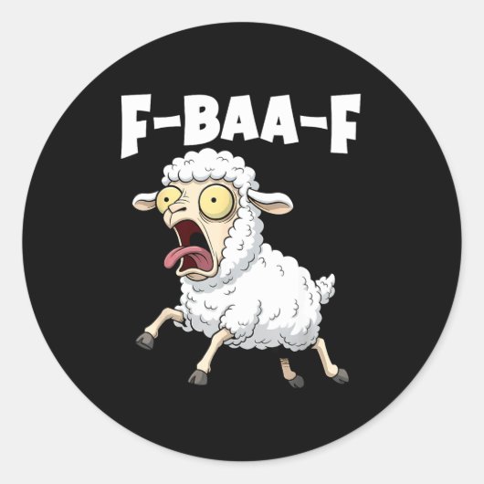 Sticker Rond F-baa-f Meme – Funny Screaming Meme Graphic  (Devant)