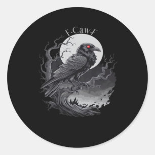 Sticker Rond F-Caw-F Classique Minimaliste Propre