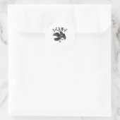 Sticker Rond F Caw F Crow Créatif Décontracté (Sac)