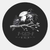 Sticker Rond F-Caw-F Crow Halloween Witch F-Caw-F (Devant)