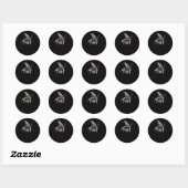 Sticker Rond F-Caw-F Crow Pun Funny Bird Cawing Grunge Back Tri (Feuille)