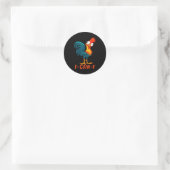 Sticker Rond F-caw-f Funny Chicken Humor Quote Rooster Meme  (Sac)