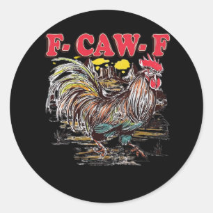 Sticker Rond F-Caw-F Hei Hei Moana Coq Classique Drôle Graphiqu