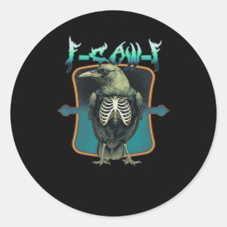 Sticker Rond F-Caw-F Minimal Design