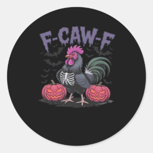 Sticker Rond F Caw F Poulet Drôle Classique Style Simple Propre