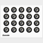 Sticker Rond F-caw-f Raven Funny Crow Pun Retro Gothique Aesthe (Feuille)